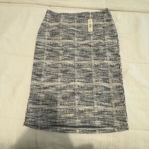 Elegant Blue and White Tweed Skirt 2 piece suit